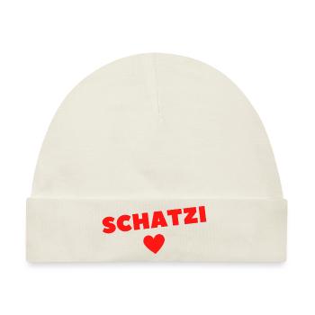 Schatzi Valentinstag Lieblingsmensch Geschenkidee - Baby Premium Organic Mütze - Naturweiß - Vorne