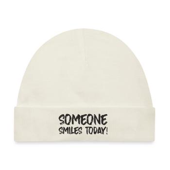 SOMEONE SMILES TODAY - Baby Premium Organic Mütze - Naturweiß - Vorne