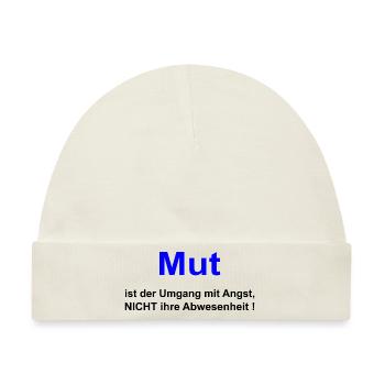 Mut Abenteuer leben - Baby Premium Organic Mütze - Naturweiß - Vorne