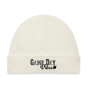 Game Day Vibes Football Sport Geschenk - Baby Premium Organic Mütze - Naturweiß - Vorne