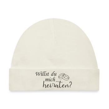 Willst du mich heiraten? - Baby Premium Organic Mütze - Naturweiß - Vorne