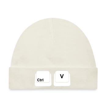 Ctrl C Ctrl V Familie Vater und Sohn - Baby Premium Organic Mütze - Naturweiß - Vorne