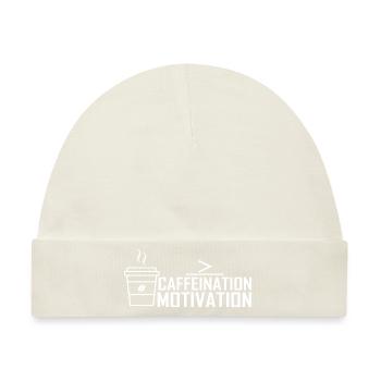 Caffeine Motivation - Baby Premium Organic Mütze - Naturweiß - Vorne