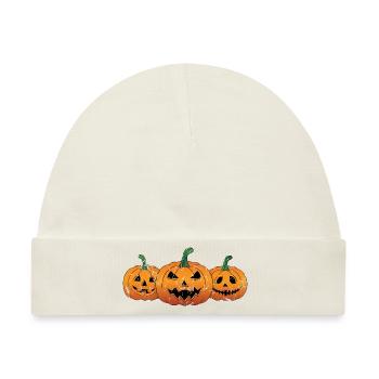 Kürbisse Jack-O-Lantern Halloween Gruselig - Baby Premium Organic Mütze - Naturweiß - Vorne