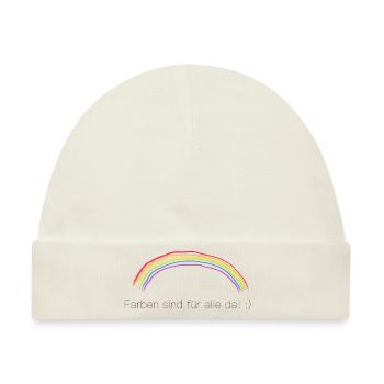 Regenbogen - Baby Premium Organic Mütze - Naturweiß - Vorne