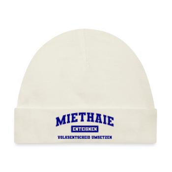 Miethaie Enteignen navy - Baby Premium Organic Mütze - Naturweiß - Vorne