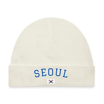 Seoul Korea - Baby Premium Organic Mütze - Naturweiß - Vorne