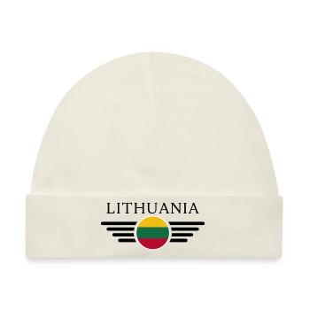 Litauen Stil T-Shirt - Baby Premium Organic Mütze - Naturweiß - Vorne