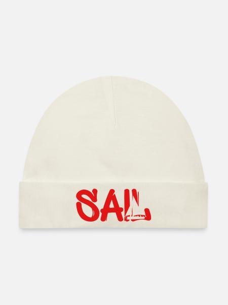 sail rot - Baby Premium Organic Mütze - Naturweiß