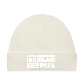 Vorname Nicolas - Baby Premium Organic Mütze - Naturweiß - Vorne