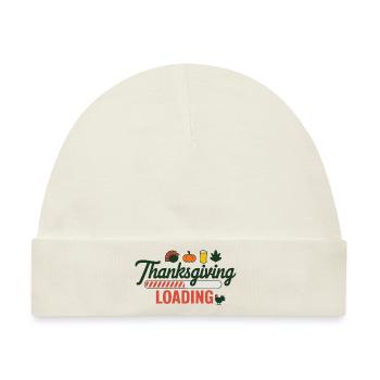 Thanksgiving Loading Erntedankfest Ladebalken - Baby Premium Organic Mütze - Naturweiß - Vorne