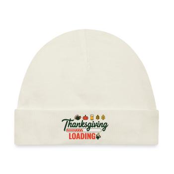 Thanksgiving Loading Erntedankfest Ladebalken - Baby Premium Organic Mütze - Naturweiß - Vorne