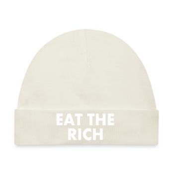 Eat the rich - Baby Premium Organic Mütze - Naturweiß - Vorne