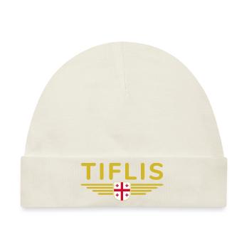 Tiflis Design – Herz Georgiens - Baby Premium Organic Mütze - Naturweiß - Vorne
