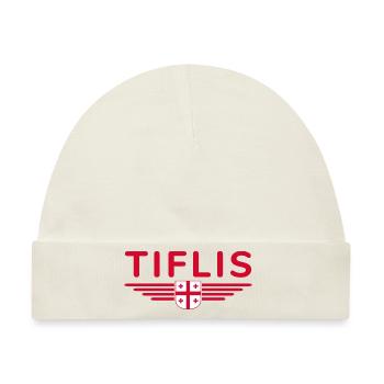 Tiflis Design – Herz Georgiens - Baby Premium Organic Mütze - Naturweiß - Vorne