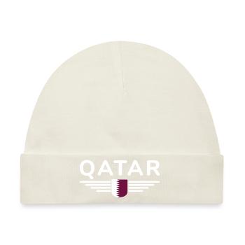 Katar Design – Exklusiv und Modern - Baby Premium Organic Mütze - Naturweiß - Vorne
