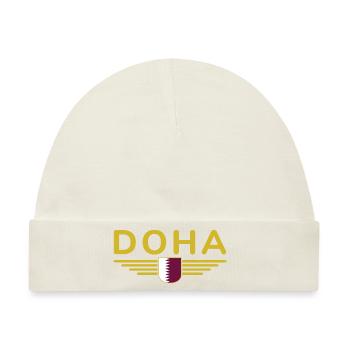 Doha Design – Stilvoll und Einzigartig - Baby Premium Organic Mütze - Naturweiß - Vorne