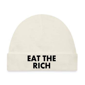 Eat the rich - Baby Premium Organic Mütze - Naturweiß - Vorne