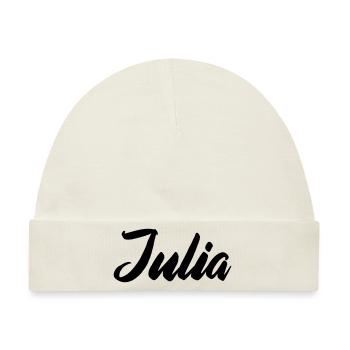 julia name - Baby Premium Organic Mütze - Naturweiß - Vorne