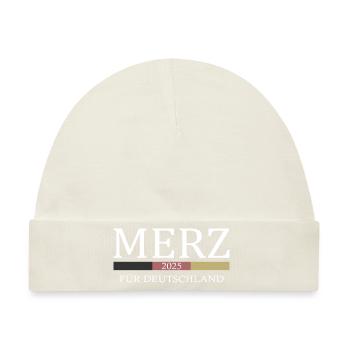 Merz für Deutschland 2025 - Baby Premium Organic Mütze - Naturweiß - Vorne