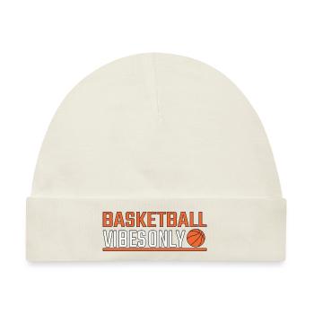 Basketball vibes only - Baby Premium Organic Mütze - Naturweiß - Vorne