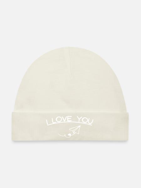 i love you - Baby Premium Organic Mütze - Naturweiß