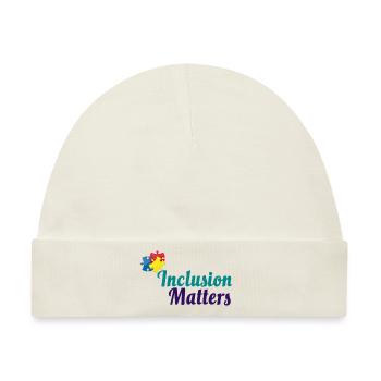 Inclusion Matters Puzzle - Baby Premium Organic Mütze - Naturweiß - Vorne