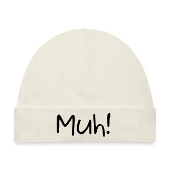 Muh! - Baby Premium Organic Mütze - Naturweiß - Vorne