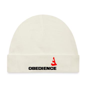 Obedience mit Pylone - Baby Premium Organic Mütze - Naturweiß - Vorne