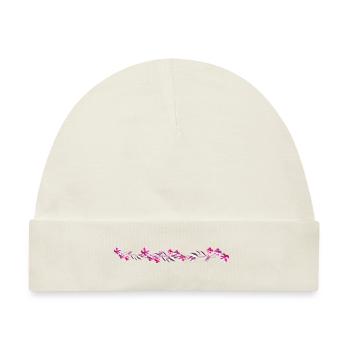 pinke blumen blüten glänzend strich linie - Baby Premium Organic Mütze - Naturweiß - Vorne