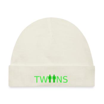 Twin 2 Twins Zwillinge Zwilling Brother Sister - Baby Premium Organic Mütze - Naturweiß - Vorne