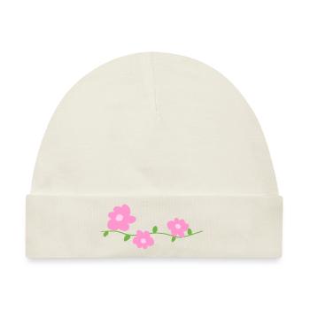 pinke blumen pflanzen symbol natur - Baby Premium Organic Mütze - Naturweiß - Vorne
