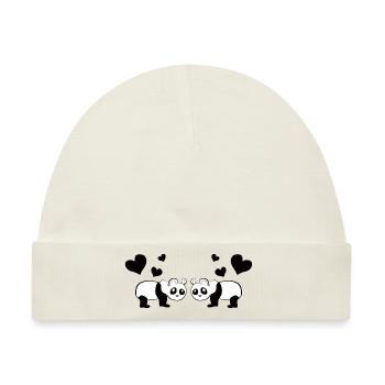 Tierliebe Pandas Panda tiere - Baby Premium Organic Mütze - Naturweiß - Vorne