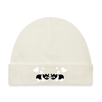 Tierliebe Pandas Panda tiere - Baby Premium Organic Mütze - Naturweiß - Vorne