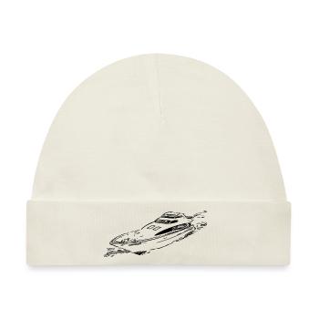 Außergewöhnliches elegantes schnelles Sportboot - Baby Premium Organic Mütze - Naturweiß - Vorne