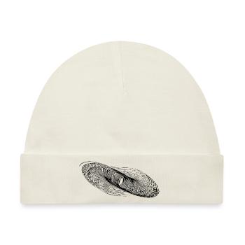 Geometrische Kreis Linien Ellipsen - Baby Premium Organic Mütze - Naturweiß - Vorne