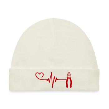 Zange Puls Herz Liebe - Baby Premium Organic Mütze - Naturweiß - Vorne