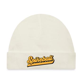 Farben änderbar | Spikeball Spike Ball Roundnet - Baby Premium Organic Mütze - Naturweiß - Vorne