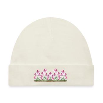 pinke blumen glitzer pflanzen natur symbol - Baby Premium Organic Mütze - Naturweiß - Vorne