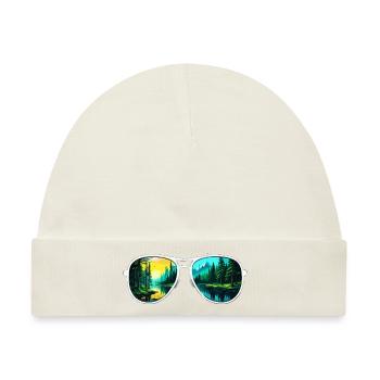 Sonnenbrille / Reflektion / Wald / Spiegelung - Baby Premium Organic Mütze - Naturweiß - Vorne