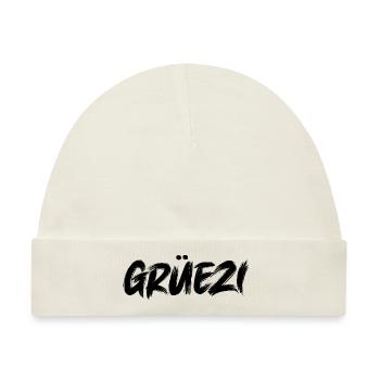 Grüezi Schweiz Schweizer Schweizerdeutsch Schweiz - Baby Premium Organic Mütze - Naturweiß - Vorne