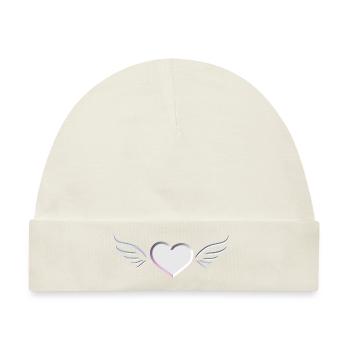 silber Engel Herz Symbol - Baby Premium Organic Mütze - Naturweiß - Vorne