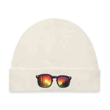 Sonnenbrille / Reflektion / Wald / Spiegelung - Baby Premium Organic Mütze - Naturweiß - Vorne