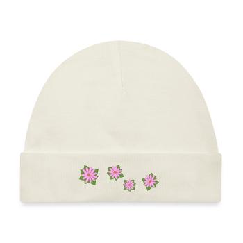 vier blumen rosa - Baby Premium Organic Mütze - Naturweiß - Vorne