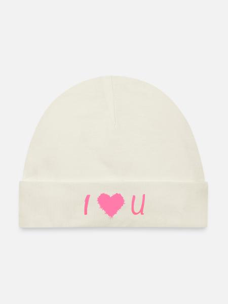 I love you - Baby Premium Organic Mütze - Naturweiß