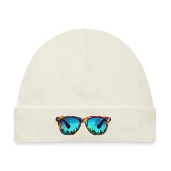 Sonnenbrille / Reflektion / Wald / Spiegelung - Baby Premium Organic Mütze - Naturweiß - Vorne