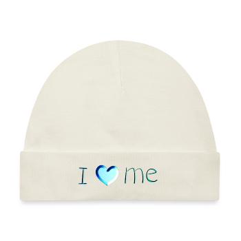 ich liebe mich schrift blau - Baby Premium Organic Mütze - Naturweiß - Vorne