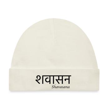 Shavasana Sanskrit Yoga Geschenk Idee - Baby Premium Organic Mütze - Naturweiß - Vorne