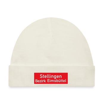 Stellingen - Hamburg Orts Bezirkschild - Baby Premium Organic Mütze - Naturweiß - Vorne