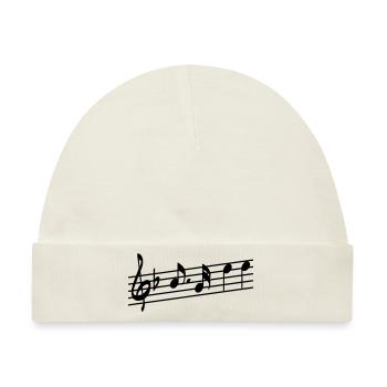 "4 Noten" - Hymne der Siebenbürger - Baby Premium Organic Mütze - Naturweiß - Vorne
